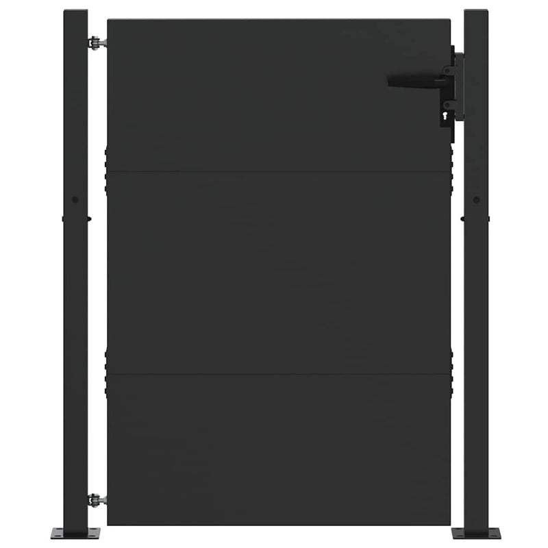 Load image into Gallery viewer, Vidaxl tuinpoort met slot zwart 110 x 155 cm gepoedercoat staal