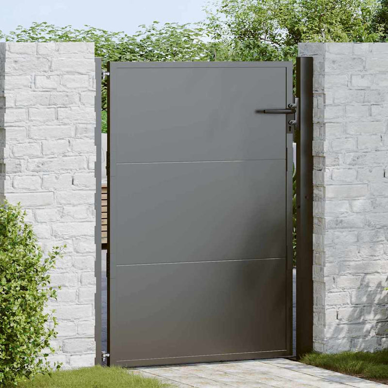 Load image into Gallery viewer, Vidaxl tuinpoort met slot zwart 110 x 130 cm gepoedercoat staal