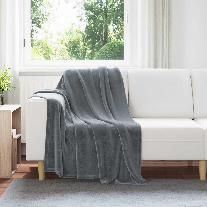 Load image into Gallery viewer, Vidaxl gooi deken donkergrijs 130 x 150 cm fleece