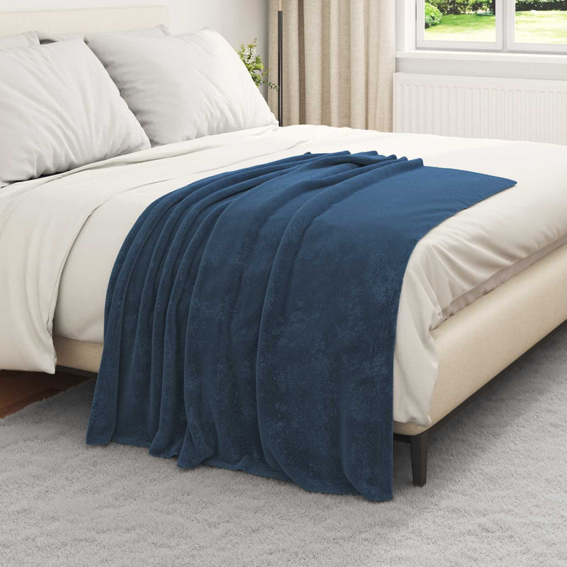 Load image into Gallery viewer, Vidaxl gooi deken marineblauw 130 x 150 cm fleece