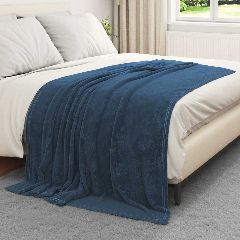 Load image into Gallery viewer, Vidaxl gooi deken marineblauw 150 x 200 cm fleece