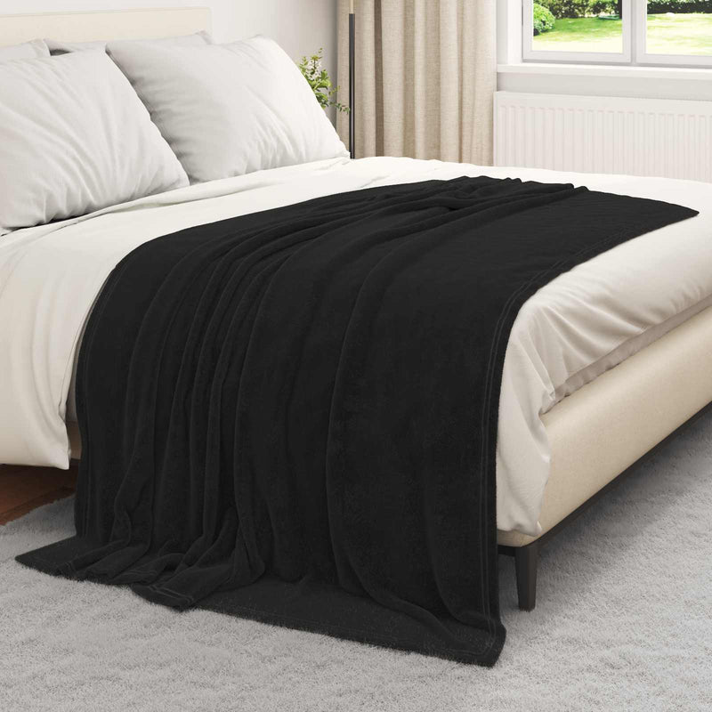 Load image into Gallery viewer, Vidaxl gooi deken zwart 150 x 200 cm fleece