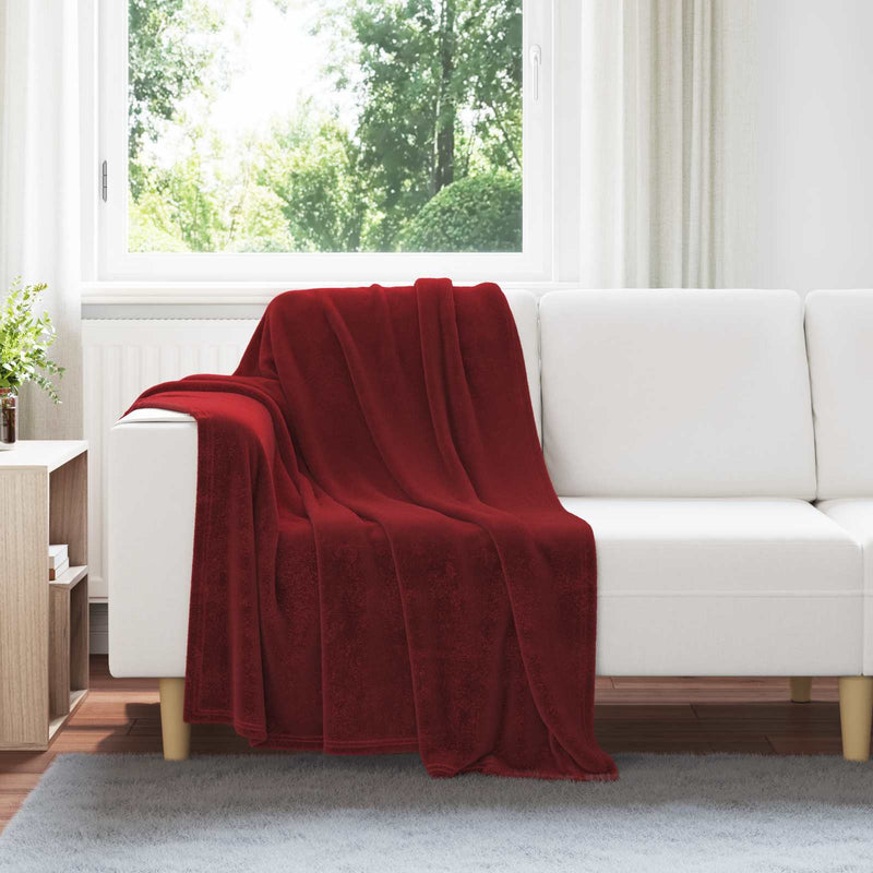 Load image into Gallery viewer, Vidaxl gooi deken bordeaux rood 130 x 150 cm fleece
