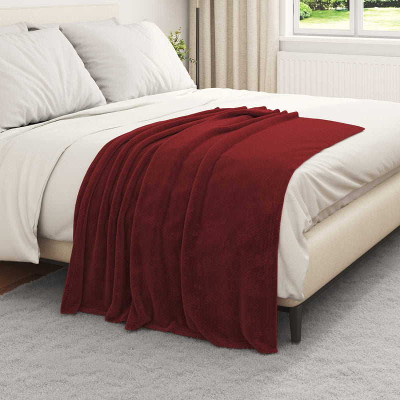 Load image into Gallery viewer, Vidaxl gooi deken bordeaux rood 130 x 150 cm fleece