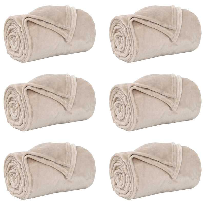 Load image into Gallery viewer, Vidaxl kleden 6 pcs beige 240 x 270 cm fleece