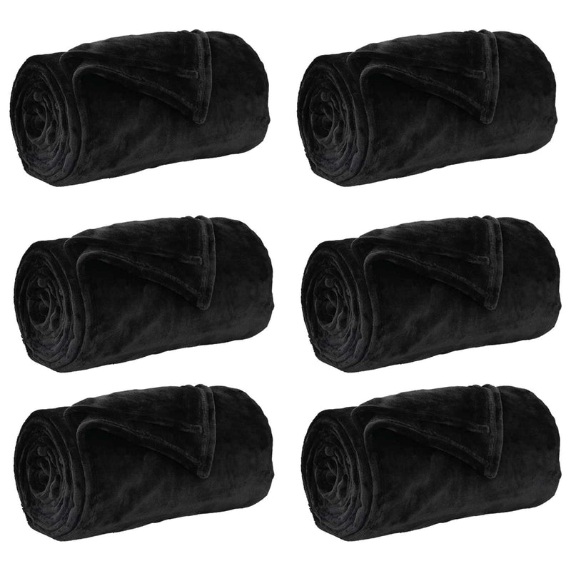 Load image into Gallery viewer, Vidaxl kleden 6 pcs zwart 240 x 270 cm fleece