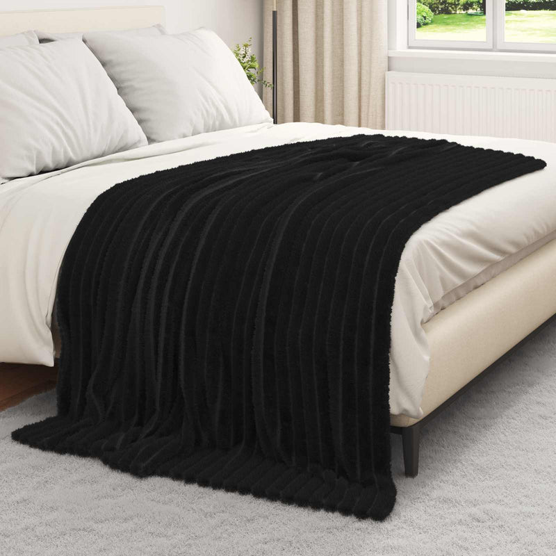 Load image into Gallery viewer, Vidaxl gooi deken zwart 200 x 150 cm fleece