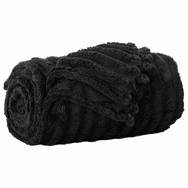 Load image into Gallery viewer, Vidaxl gooi deken zwart 200 x 150 cm fleece