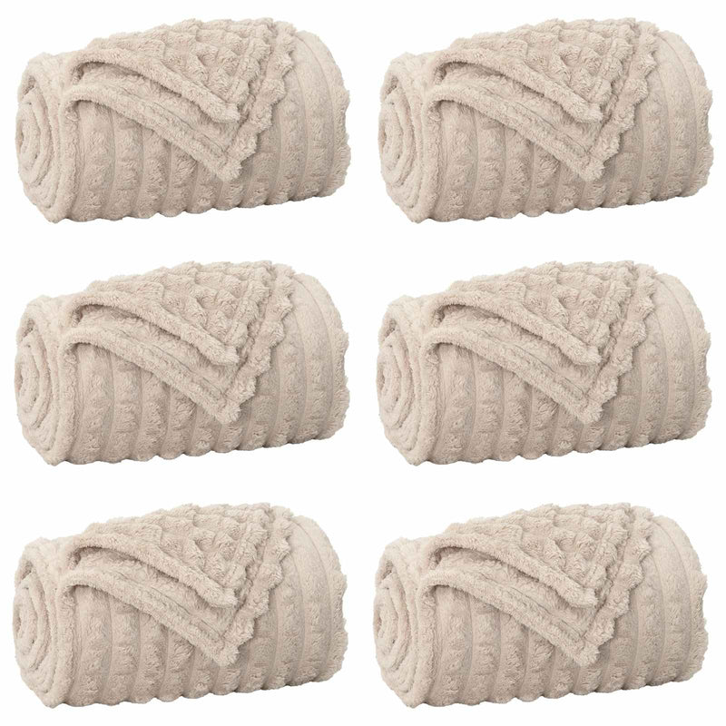 Load image into Gallery viewer, Vidaxl kleden 6 pcs beige 240 x 220 cm fleece