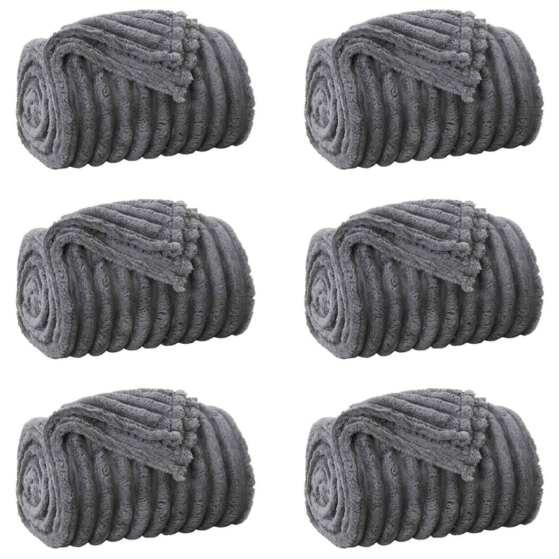 Load image into Gallery viewer, Vidaxl kleden 6 pcs donkergrijs 200 x 150 cm fleece