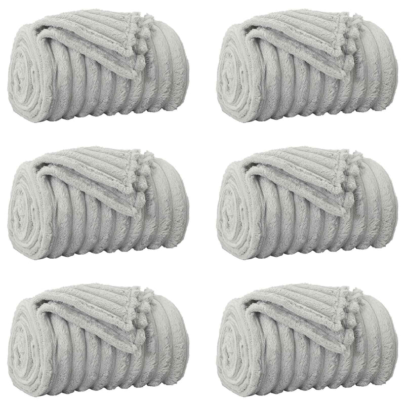 Load image into Gallery viewer, Vidaxl kleden 6 pcs grijs 270 x 240 cm fleece