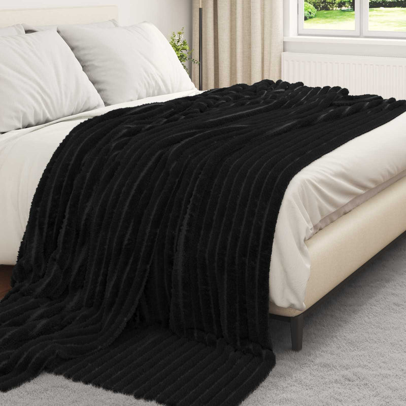 Load image into Gallery viewer, Vidaxl kleden 6 pcs zwart 240 x 220 cm fleece