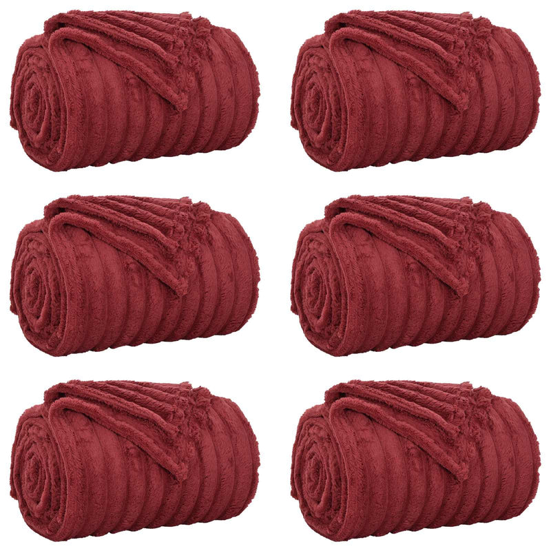 Load image into Gallery viewer, Vidaxl kleden 6 pcs bordeaux rood 150 x 130 cm fleece
