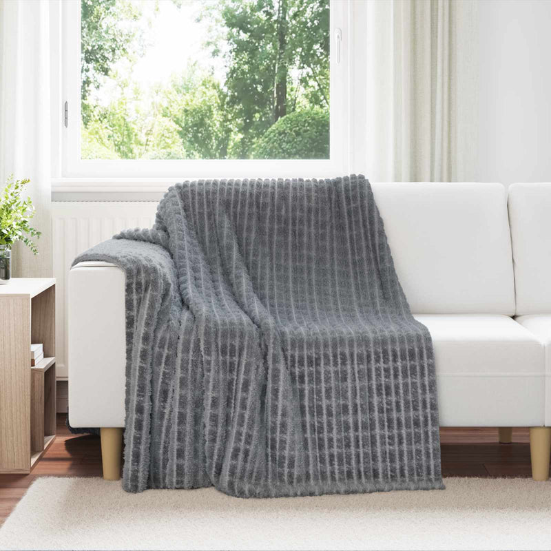 Load image into Gallery viewer, Vidaxl gooi deken donkergrijs 200 x 150 cm fleece