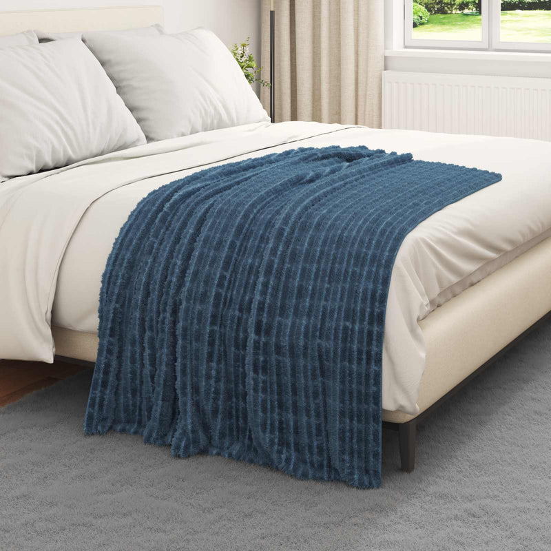 Load image into Gallery viewer, Vidaxl gooi deken marineblauw 150 x 130 cm fleece