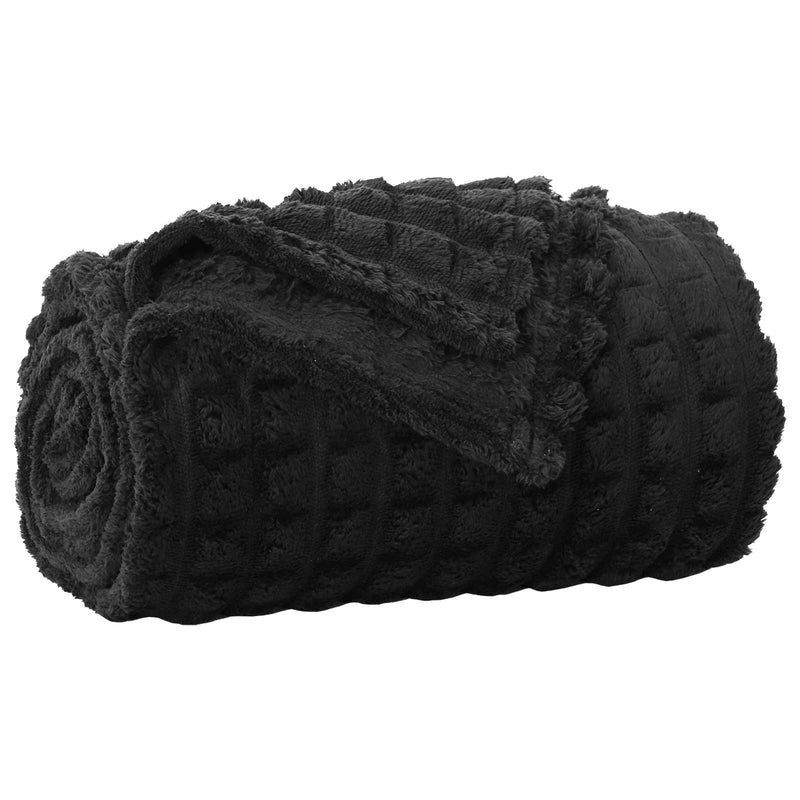 Load image into Gallery viewer, Vidaxl gooi deken zwart 270 x 240 cm fleece