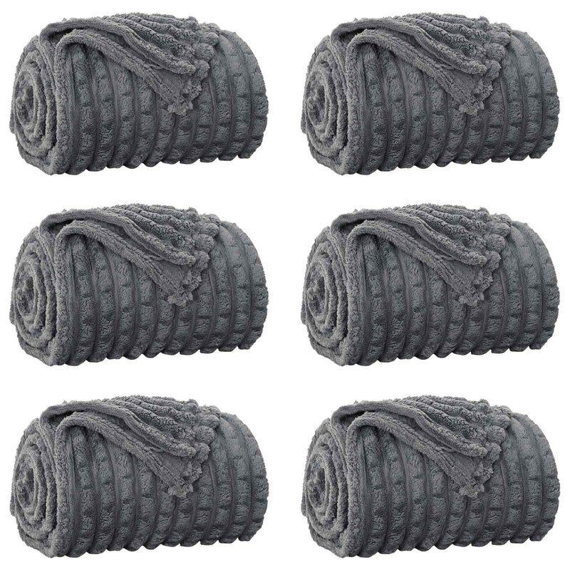 Load image into Gallery viewer, Vidaxl kleden 6 pcs donkergrijs 270 x 240 cm fleece