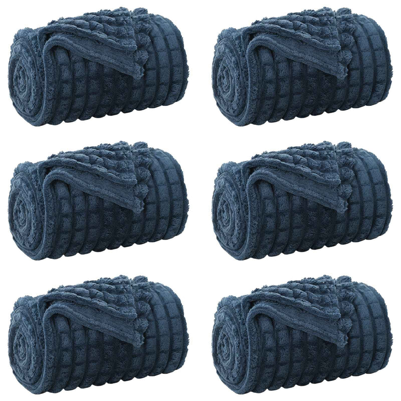 Load image into Gallery viewer, Vidaxl kleden 6 pcs marineblauw 240 x 220 cm fleece