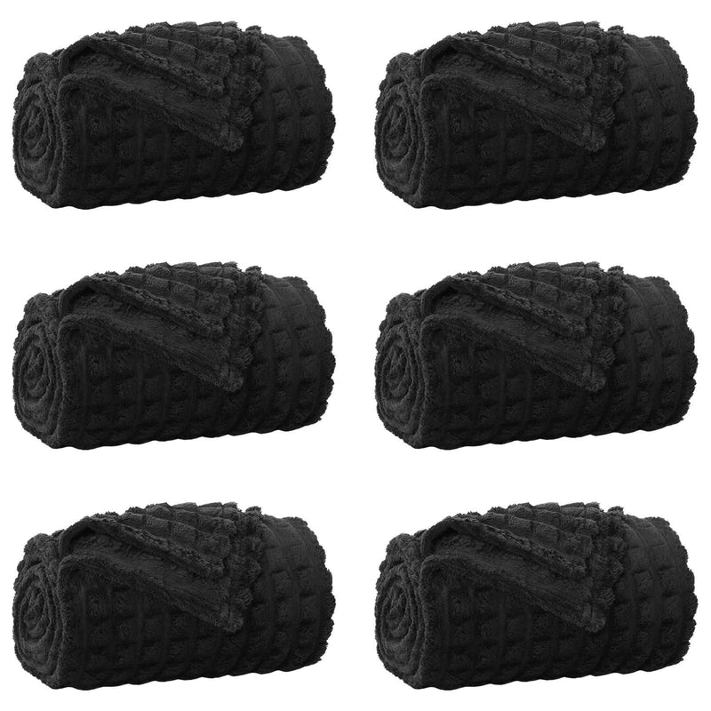 Load image into Gallery viewer, Vidaxl kleden 6 pcs zwart 150 x 130 cm fleece