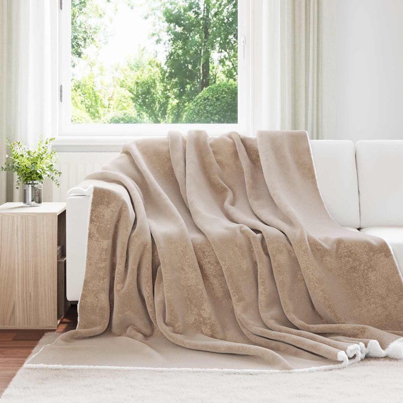 Load image into Gallery viewer, Vidaxl gooi deken kameel 240 x 270 cm fleece