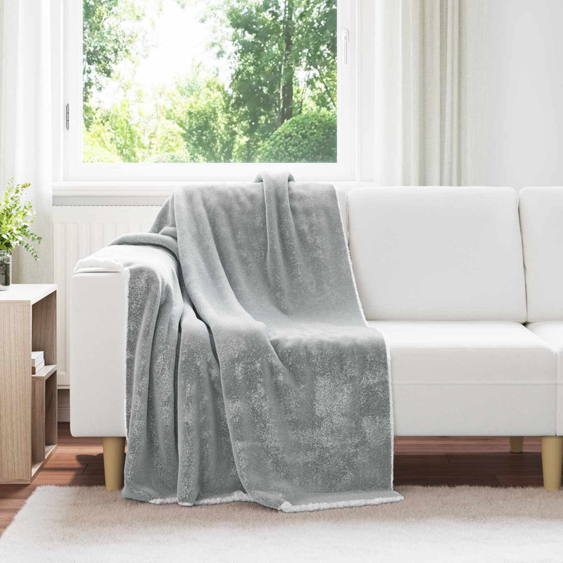 Load image into Gallery viewer, Vidaxl gooi deken grijs 130 x 150 cm fleece