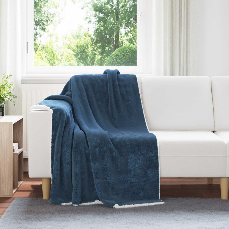 Load image into Gallery viewer, Vidaxl gooi deken marineblauw 130 x 150 cm fleece