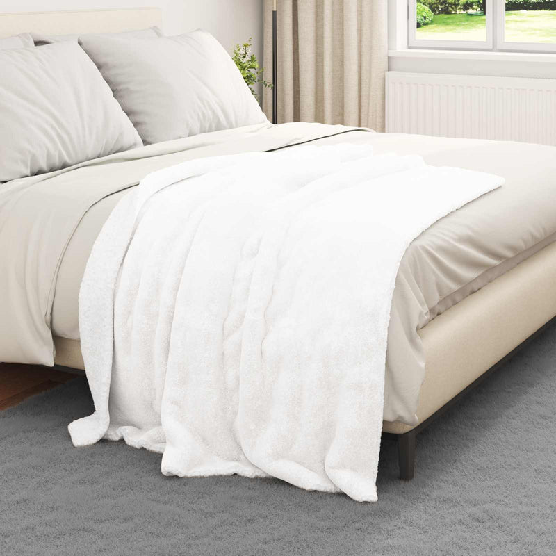 Load image into Gallery viewer, Vidaxl gooi deken wit 130 x 150 cm fleece