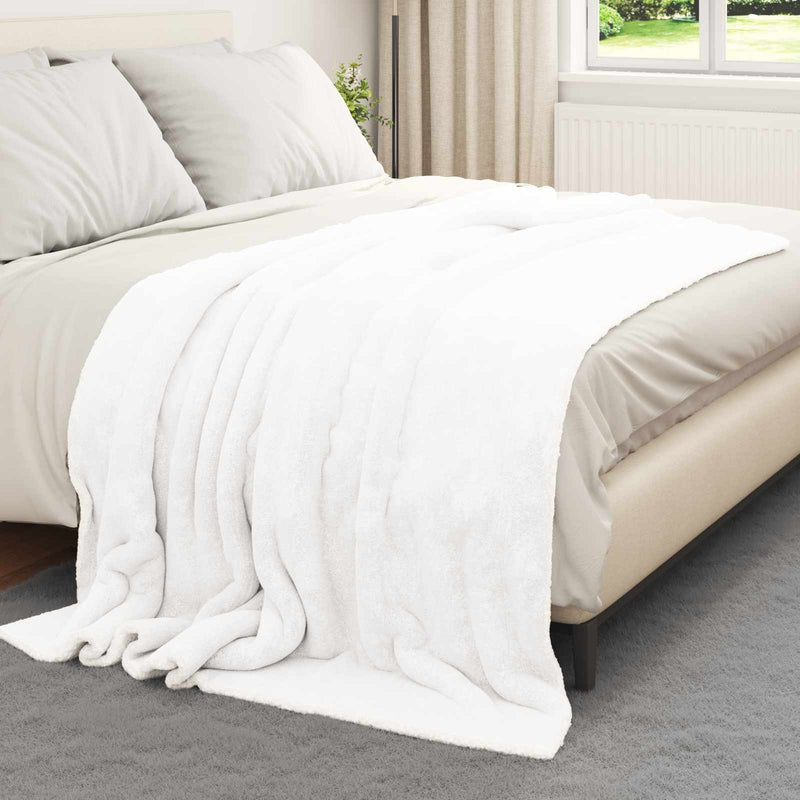 Load image into Gallery viewer, Vidaxl gooi deken wit 150 x 200 cm fleece