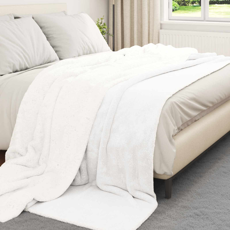 Load image into Gallery viewer, Vidaxl gooi deken wit 220 x 240 cm fleece