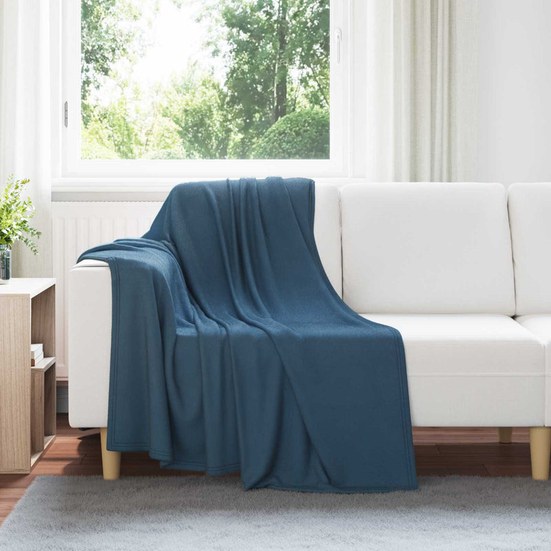Load image into Gallery viewer, Vidaxl gooi deken marineblauw 170 x 130 cm fleece