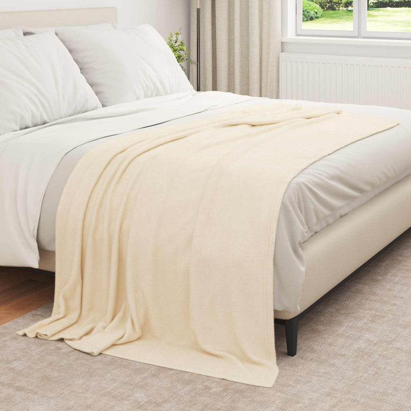 Load image into Gallery viewer, Vidaxl gooi deken crème 210 x 140 cm fleece