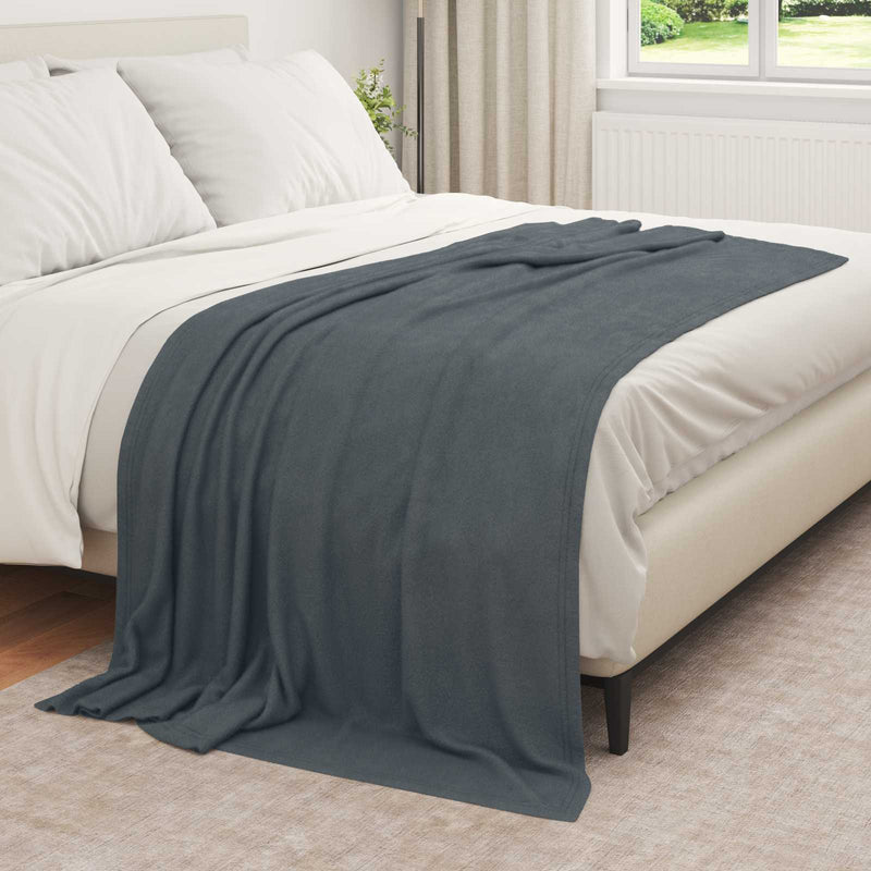 Load image into Gallery viewer, Vidaxl gooi deken donkergrijs 210 x 140 cm fleece
