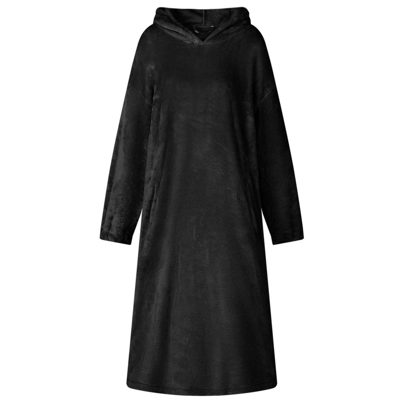 Load image into Gallery viewer, Vidaxl deken hoodie zwart l flanel