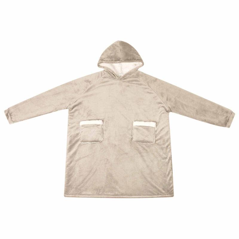 Load image into Gallery viewer, Vidaxl deken hoodie beige l fleece en flanel