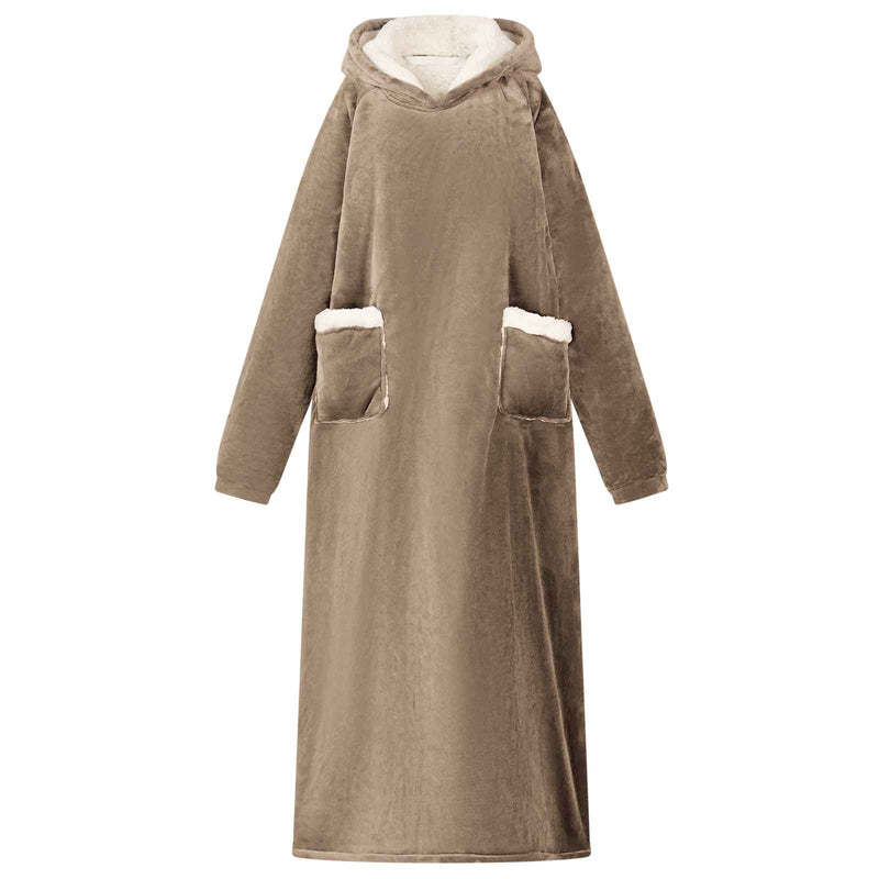 Load image into Gallery viewer, Vidaxl deken hoodie kameel l fleece en flanel