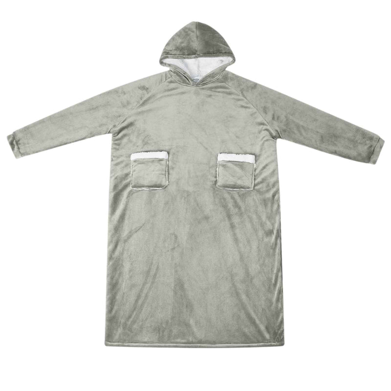 Load image into Gallery viewer, Vidaxl deken hoodie grijs m fleece en flanel