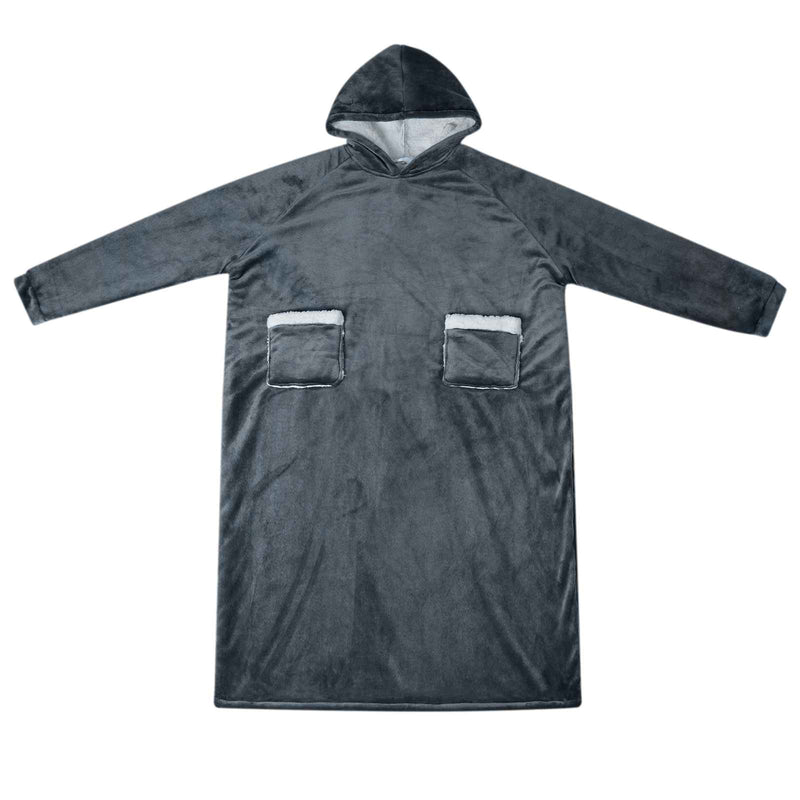 Load image into Gallery viewer, Vidaxl deken hoodie marineblauw m fleece en flanel