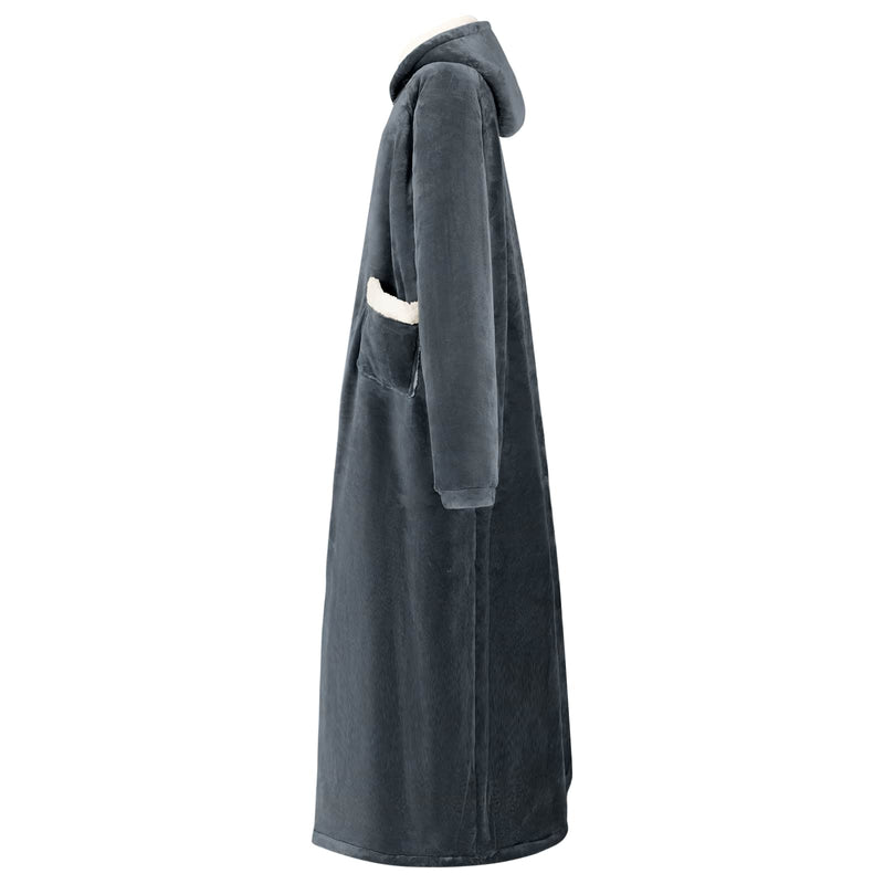 Load image into Gallery viewer, Vidaxl deken hoodie marineblauw m fleece en flanel