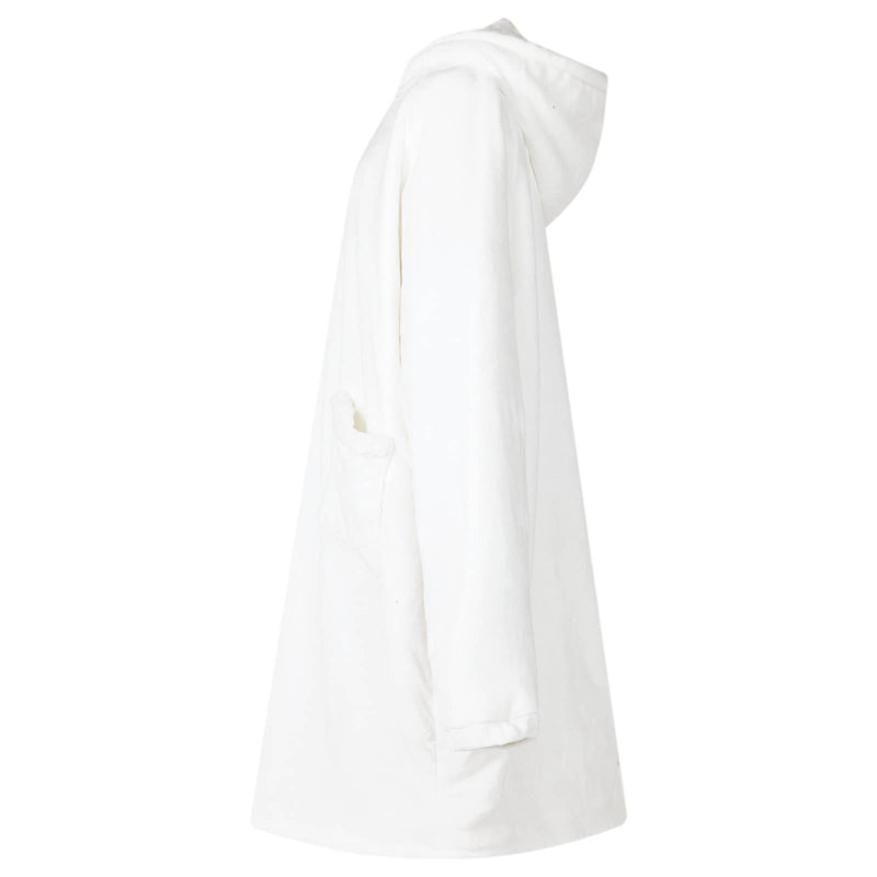 Load image into Gallery viewer, Vidaxl deken hoodie wit l fleece en flanel