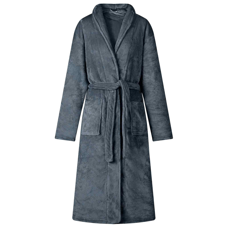 Load image into Gallery viewer, Vidaxl badjas zonder kap marineblauw l flanel