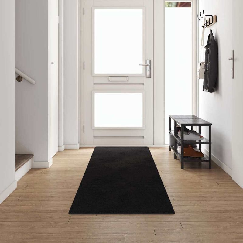 Load image into Gallery viewer, Vidaxl tapijt loper zwart 80 x 500 cm 100% polypropylene tuft