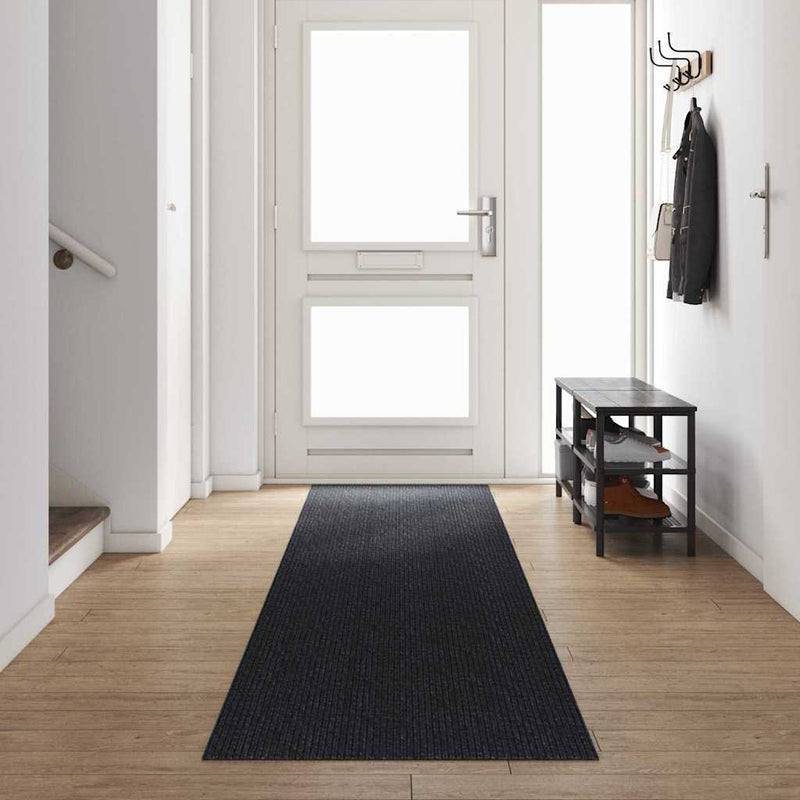 Load image into Gallery viewer, Vidaxl tapijt loper antraciet 80 x 500 cm stof