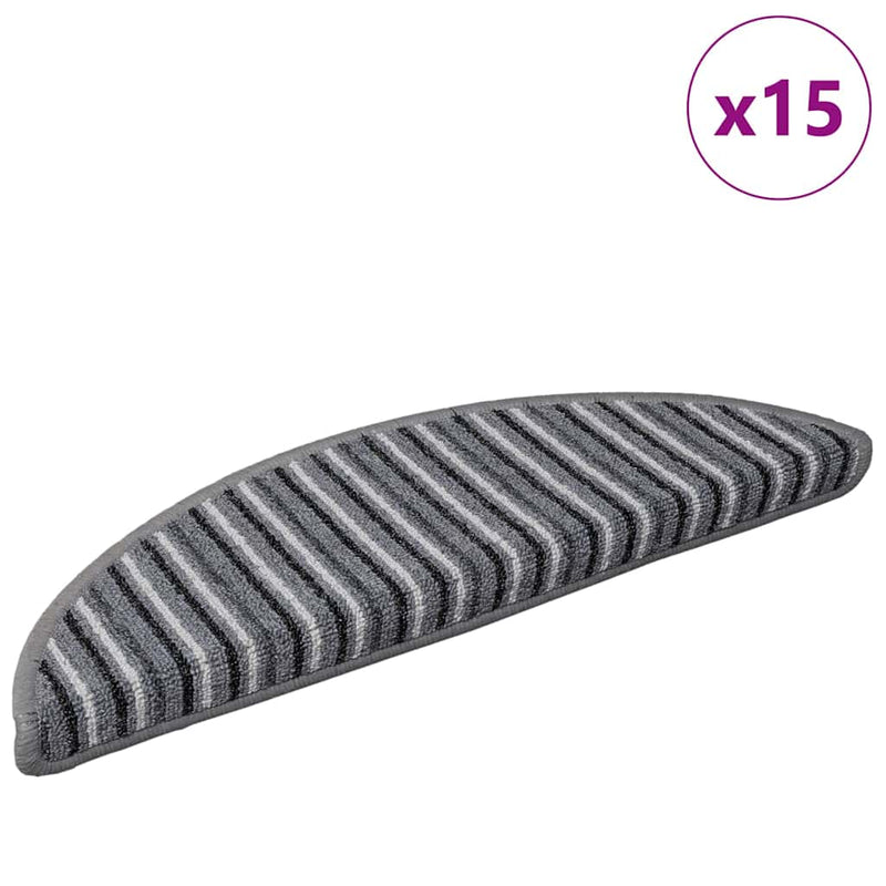 Load image into Gallery viewer, Vidaxl zelfklevende trapmatten 15 pcs grijs 56 x 17 x 3 cm