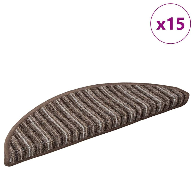Load image into Gallery viewer, Vidaxl zelfklevende trapmatten 15 pcs bruin 56 x 17 x 3 cm
