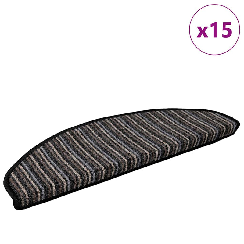 Load image into Gallery viewer, Vidaxl zelfklevende trapmatten 15 pcs antraciet 65 x 21 x 4 cm