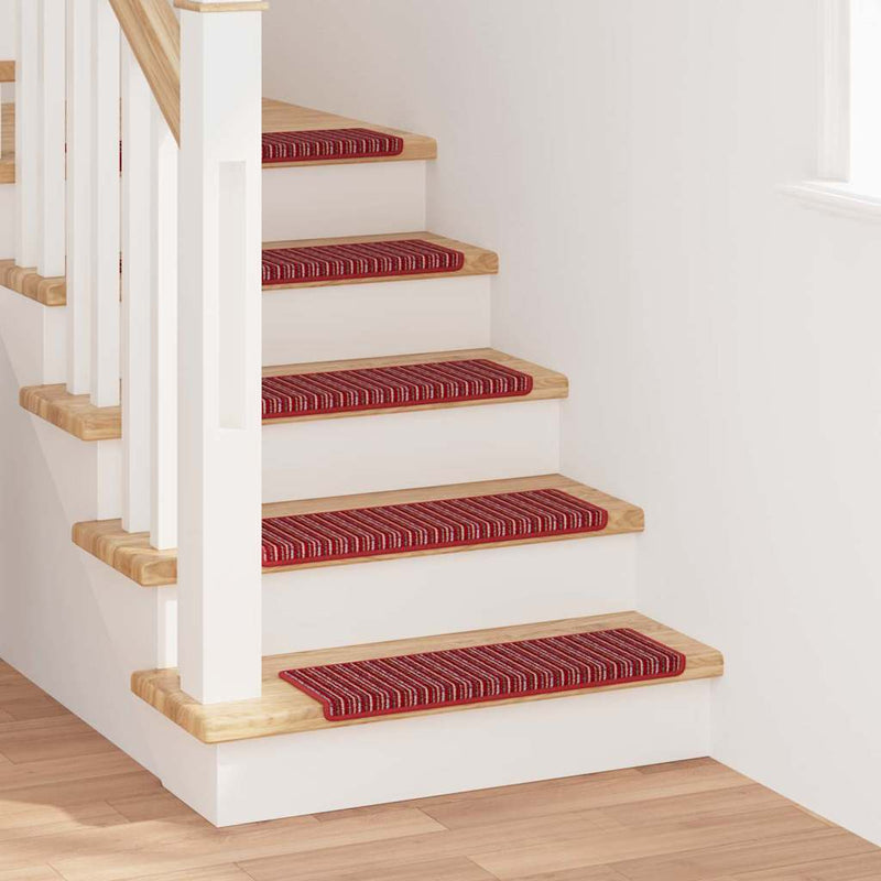 Load image into Gallery viewer, Vidaxl zelfklevende trapmatten gestreept 15 pcs rood 65 x 21 x 4 cm