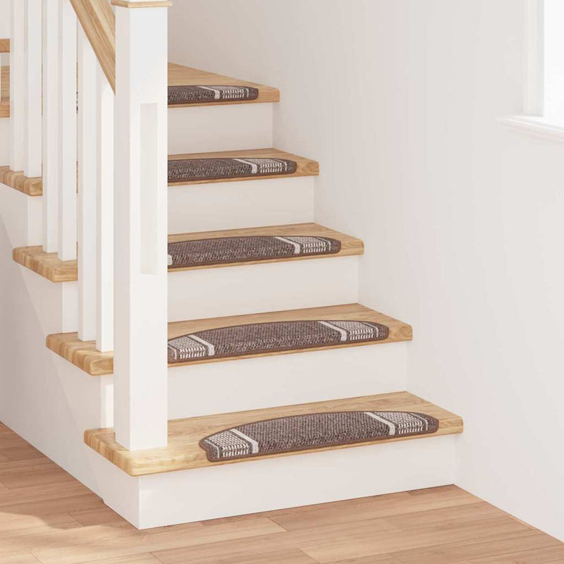 Load image into Gallery viewer, Vidaxl zelfklevende trapmatten halfrond 15 pcs bruin 65 x 21 x 4 cm