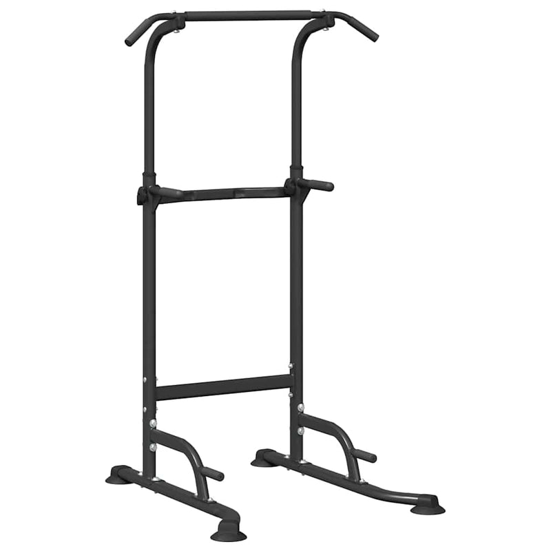 Load image into Gallery viewer, Vidaxl kracht toren dip station zwart 102 x 95 x 210 cm