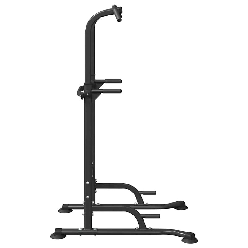 Load image into Gallery viewer, Vidaxl kracht toren dip station zwart 102 x 95 x 210 cm