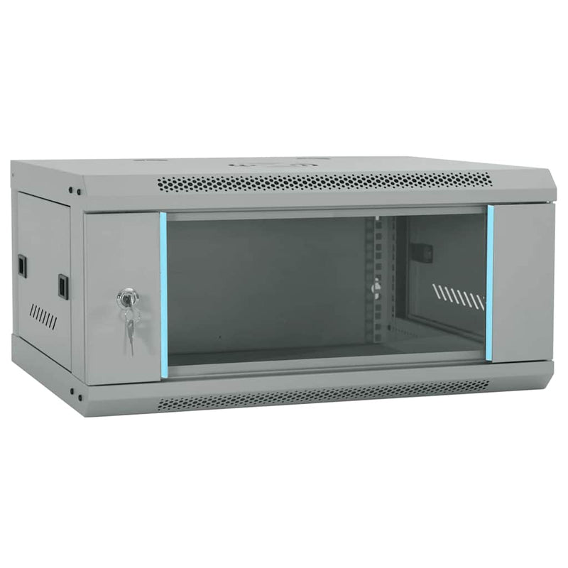 Load image into Gallery viewer, Vidaxl netwerk kabinet met opslag grijs 60 x 35 x 28 cm staal